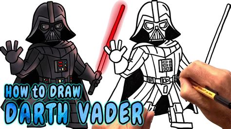 How to Draw Darth Vader from Star Wars printable step by
