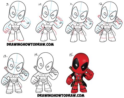 How to Draw Chibi Deadpool Easy Step by Step Drawing