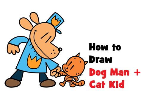 how to draw dog man and cat kid book