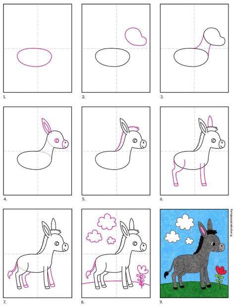 How to Draw a Donkey · Art Projects for Kids