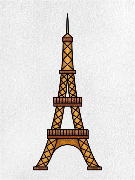 how to draw eiffel tower with pencil