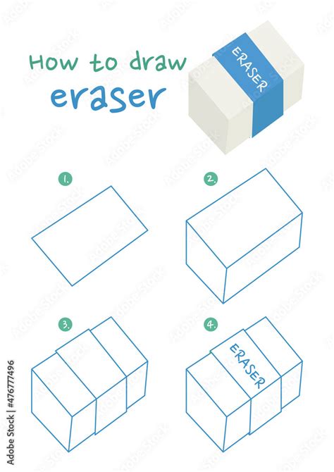 How To Draw Eraser Step By Step