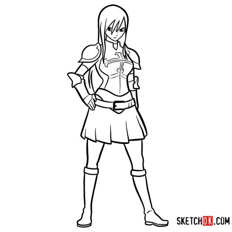 Erza Scarlet Fairy Tail Anime Coloring Pages