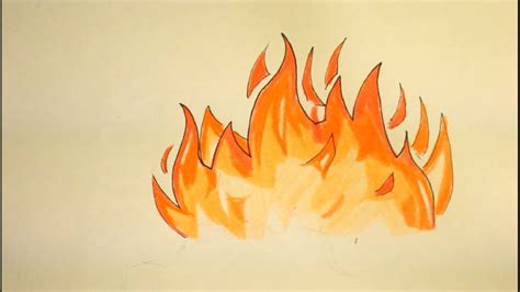 how to draw fire with colored pencils