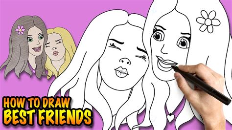 How to draw 2 Best Friends BFF's Easy stepbystep