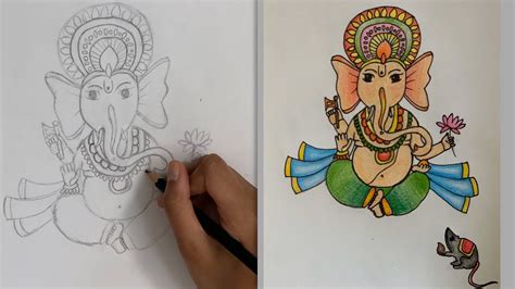 Pencil Drawing Of lord Ganesha / Ganesh ji Drawing full