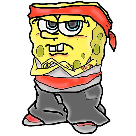 Drawings of gangster spongebob