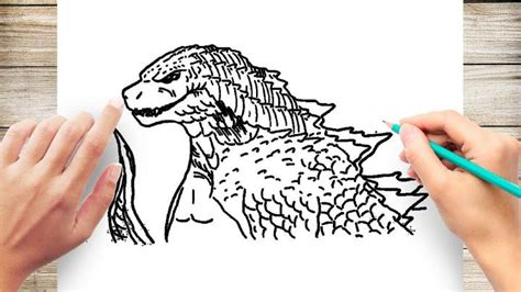 how to draw godzilla realistic easy