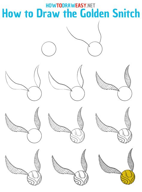 how to draw golden snitch easy