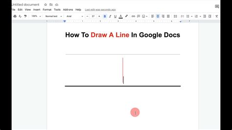 how to draw horizontal line in google docs