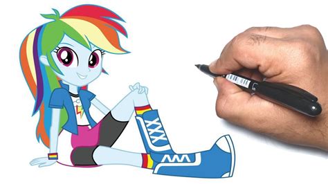 Human Rainbow Dash Drawing by mikelms20