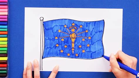 How to draw the Flag of Indiana State, USA YouTube