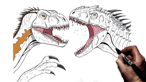 how to draw indominus rex vs indoraptor