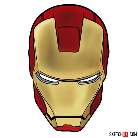How to draw the Iron man helmet step by step