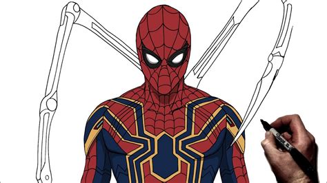 How to Draw Iron Spider from Avengers Infinity War
