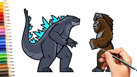 Godzilla VS King Kong Drawing and Coloring For Kids