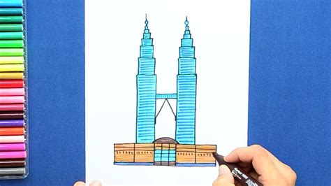 how to draw kl tower