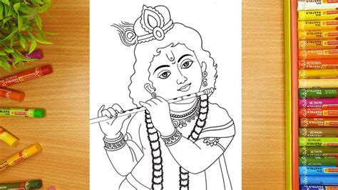 how to draw krishna step by step