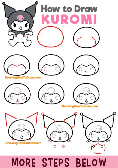 how to draw kuromi hello kitty