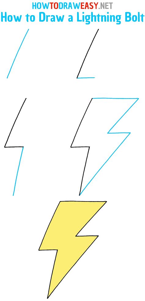 How To Draw Lightning Step By Step