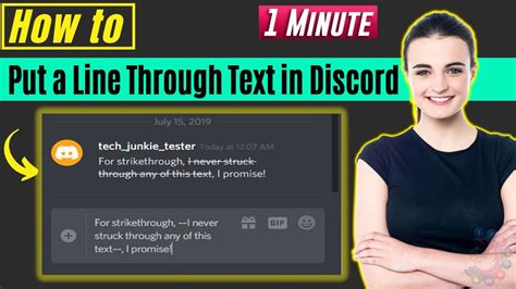 how to draw line through text in discord