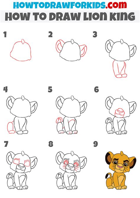 how to draw lion king