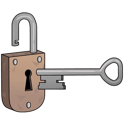 Download premium vector of Hand drawn lock and key 410911