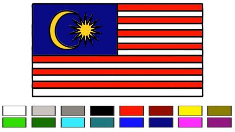 how to draw malaysia flag