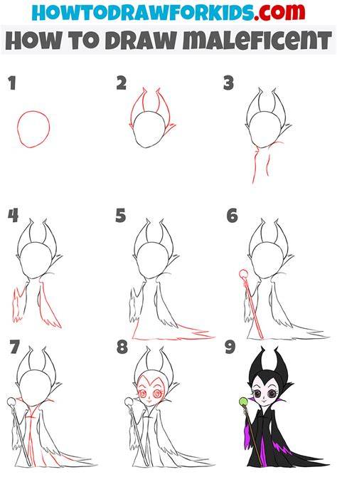 How to Draw Maleficent Mistress of Evil Step by Step shop.niltech