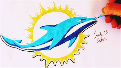 how to draw miami dolphins logo