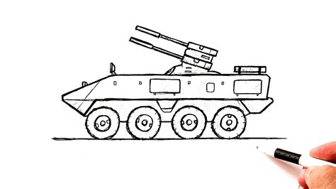 How to draw a Tank transporter truck Military vehicles