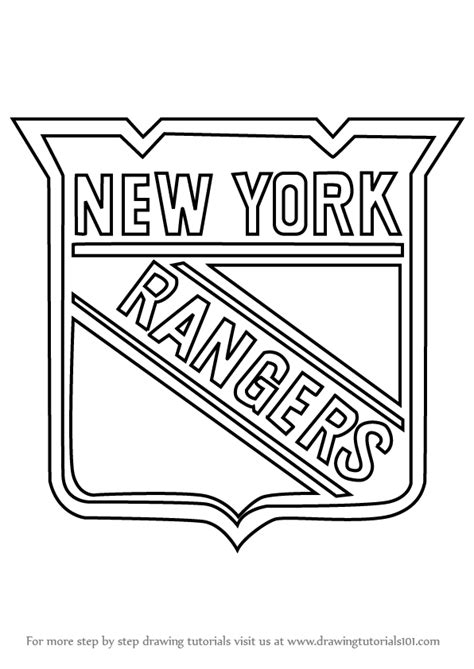 how to draw new york rangers logo