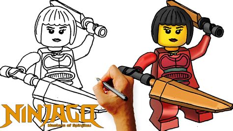 How to draw Lego Ninjago Nya from the Lego Ninjago
