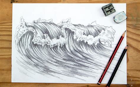 ocean pencil Google Search Ocean wave drawing, Ocean