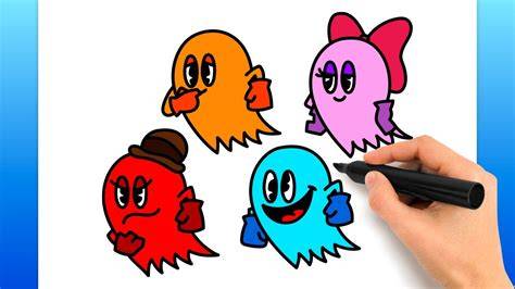 How To Draw A Pacman Ghost, Pinky, Step by Step, Drawing Guide, by Dawn DragoArt