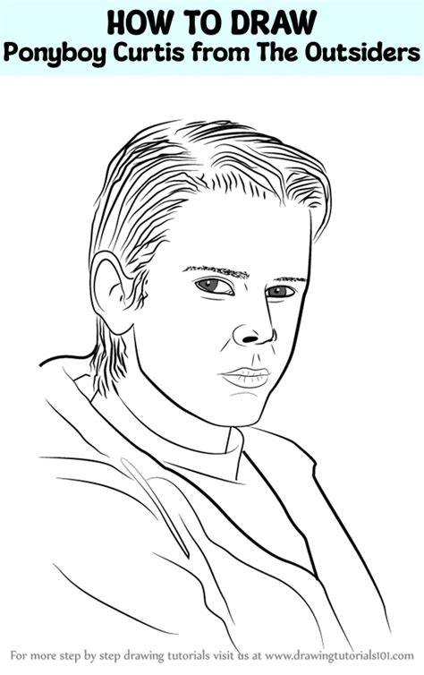 How to Draw Ponyboy Curtis from The Outsiders printable step by step drawing sheet