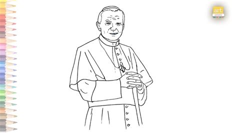 Pope John Paul II Drawing by Greg Joens