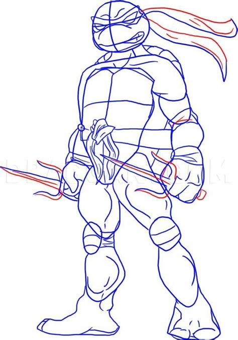 How to draw and colour! RAPHAEL NINJA TURTLE (step by step drawing