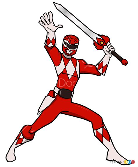 how to draw red power ranger