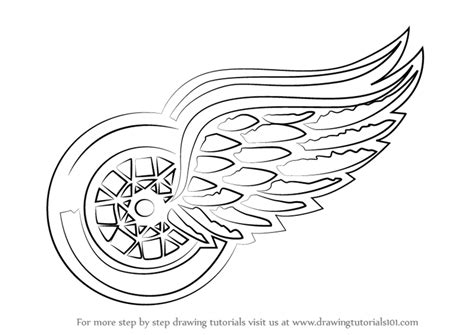 how to draw red wings logo