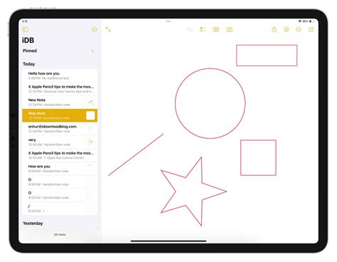how to draw shapes in apple notes