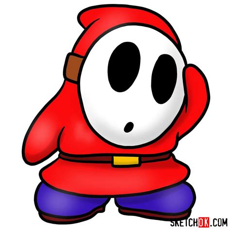 how to draw shy guy from mario