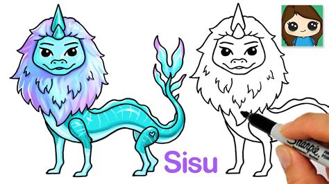 How to Draw SISU from RAYA AND THE LAST DRAGON!!! in 2021