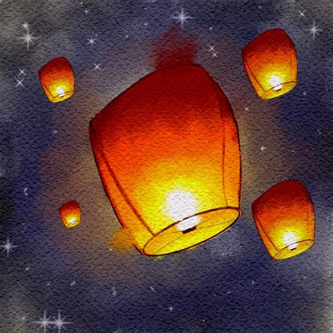 How To Draw Sky Lanterns