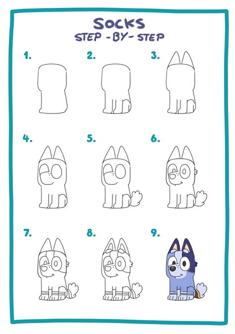 how to draw socks from bluey