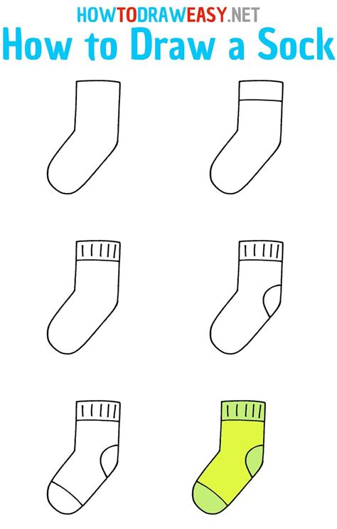How To Draw Socks, Step by Step, Drawing Guide, by Dawn