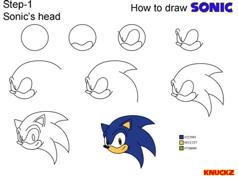 How To Draw Sonic Head Step By Step