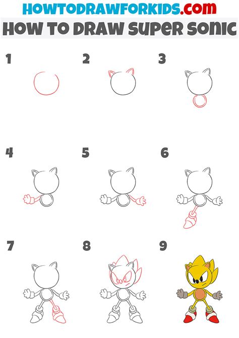 how to draw super sonic easy