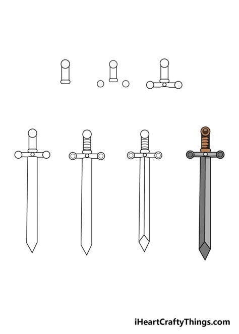 How to Draw a Sword Easy StepbyStep Drawing Tutorial