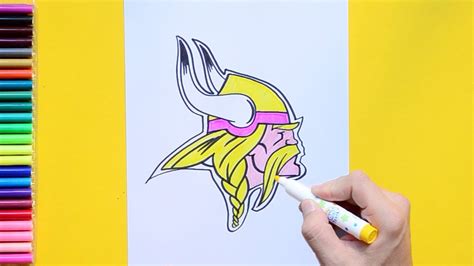 how to draw the minnesota vikings logo